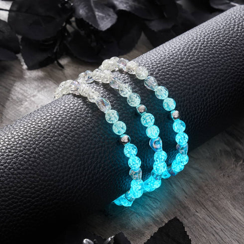 Aura fantomatique | Argent sterling 925 | Bracelet tête de mort en verre Firefly